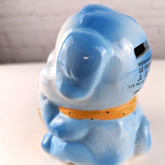 Blue/White Ceramic Dog Chinese Piggy Bank - Picture 7 of 9